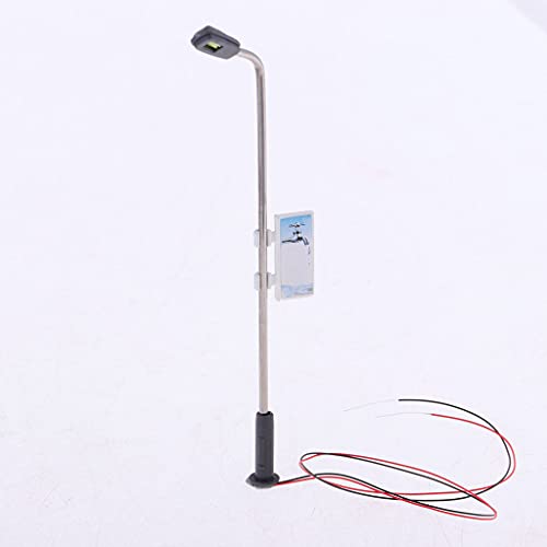Homyl 20pcs Mini Modelo Ferroviário Lamppost Lâmpadas 9 Cm Luzes De Rua HO Escala 3V 1: 150