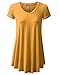 URBANCLEO Womens V-Neck eLong Tunic Top Mini T-shirt Dress MUSTARD 2XLARGE