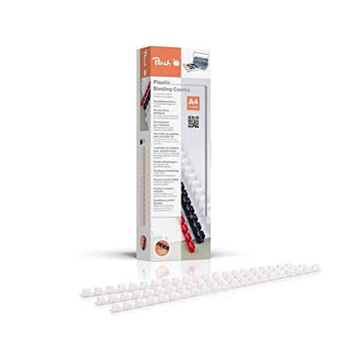 Peach Binding Combs 8mm, 45 A4 Sheets, White