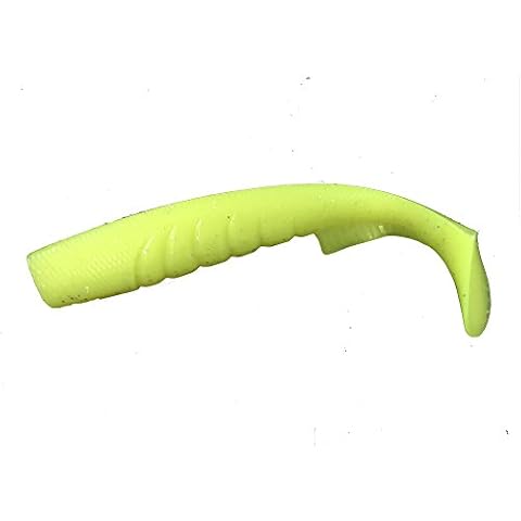 Extreme Swim Shad Striped Bass Soft Fishing Lure by EliasVFishing 5.5" (2 Packs of Four) Redfish, Bluefish, LMB, Musky (Googan Green) Cover