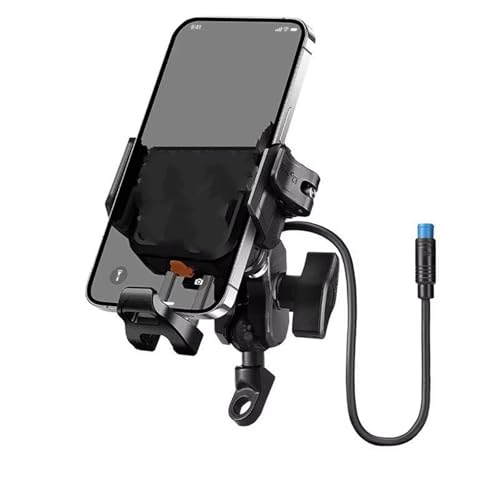 Support navigation GPS moto antichoc avec chargeur Type-C réglable noir