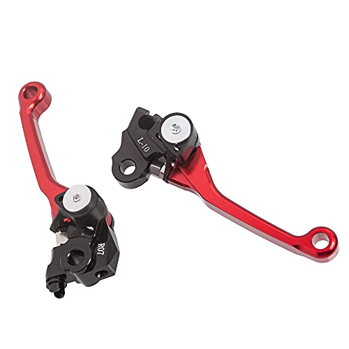 Motorrad Flexibler Brems Kupplungs Hebel Motocross-Griffe für Honda CRF150R 2007-2018 für CRF450R 2002-2003 für CR80R/85R 1998-2007 für CR125R/250R 1992-2003 (Rot)