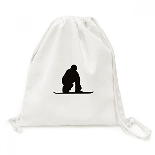 Sac de voyage sport toile noir motif skateboard avec cordon de serrage