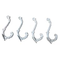 4 Pack Cast Iron Wall Hooks Antique Vintage Rustic Farmhouse Coat Hooks, Great for Coats, Bags, Towels, Hats, Mounting Screws Included