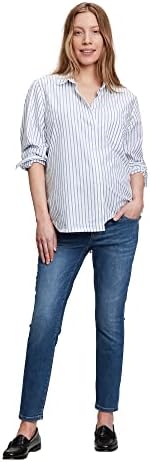 GAP Womens Maternity True Waistband Full Panel Skinny Jeans, Dark Wash, 28 -Short US