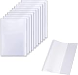 Buchumschlag 16k 10 Stück Transparent, 19.5 * 26cm Bucheinschlagfolie Einstellbar Buchschoner, Verdickte Wiederverwendbare und verstellbare Buchumschläge aus Kunststoff für das Home Office