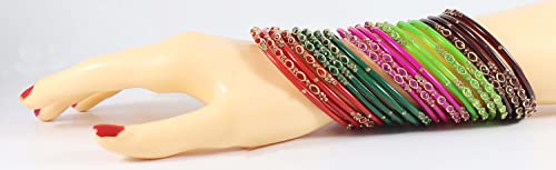 Image of NMII Beautiful Matte Finish Transparent Multicolor Glass Kada for Women & Girls on Different Occasions
