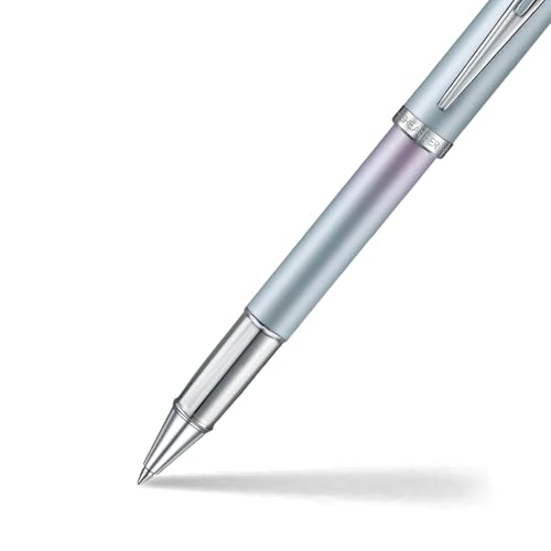 Image of Sheaffer Expressions 100 9376 Blue and Pink Pearlised Gradient Rollerball Pen with Chrome plated Trims