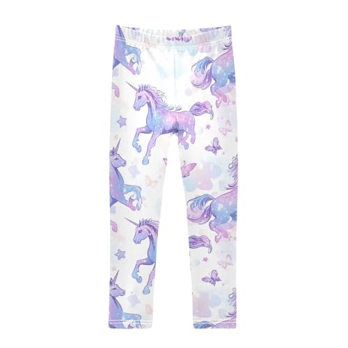 Unicorns Girls' Leggings Toddler Doodles Butterfly Kids Yoga Pants Dance Active Tights 7-8T Multi