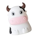 Veilleuse pour bébé : peut être placée sur votre table de chevet, votre bureau, votre commode, votre bibliothèque, votre meuble tv ou votre manteau de cheminée, petite veilleuse tactile en forme de vache mignonne