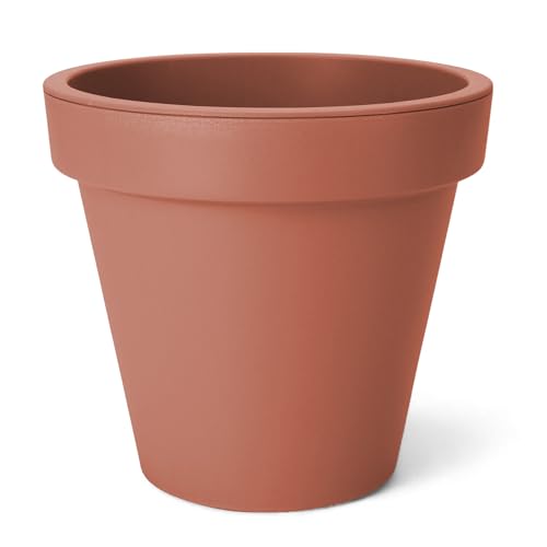 Spetebo Kunststoff Pflanzkübel XXL rund Ø 58 cm - Terracotta - Blumenkübel groß für Außen und Innen - Garten Pflanztopf Blumentopf Pflanzgefäß Übertopf