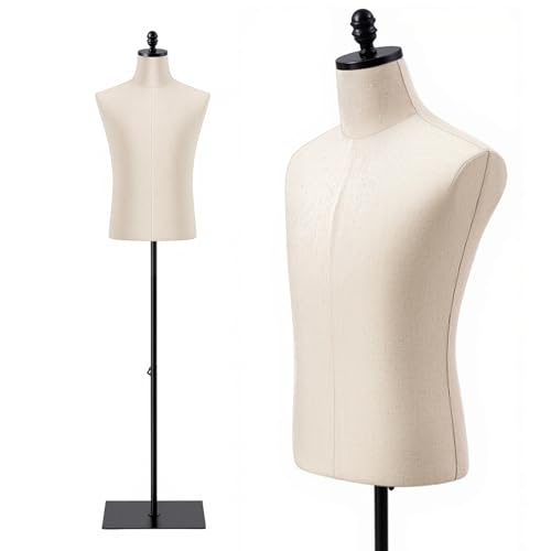 Leinuosen Male Mannequin Torso Body with Black Metal...