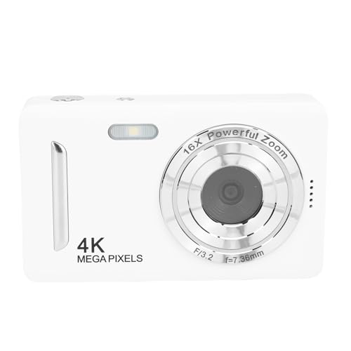 Caméra numérique 4K compacte avec grand écran 2.4 pouces blanc