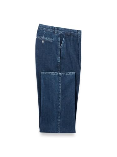Paul Fredrick Men's Denim Pleated Pants