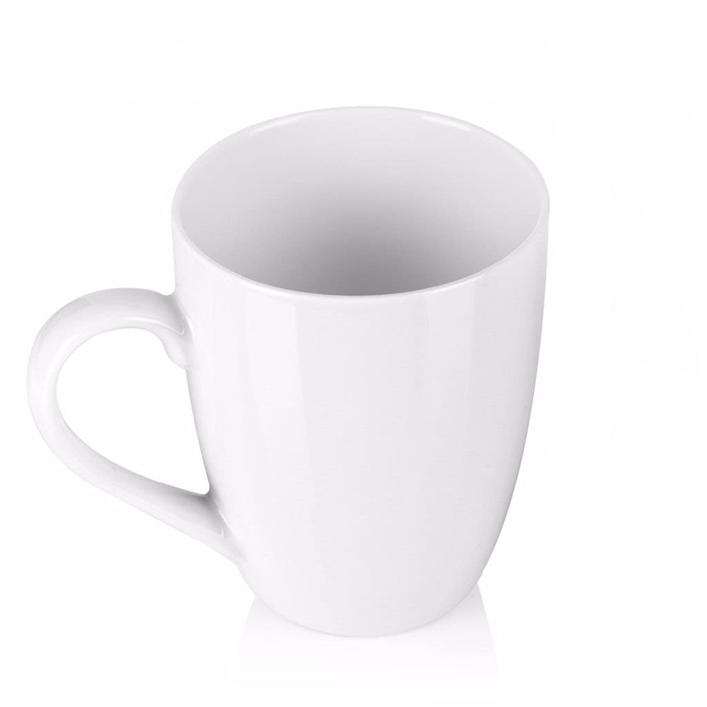 6-częściowy kubek do kawy z białej porcelany w kolorze kości słoniowej, zestaw do serwowania z porcelany, trwały i wytrzymały