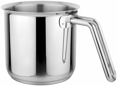 Prabha Stainless Steel Milk and Sauce Pan Set, 17cm Milk Pot and Small Saucepan, 2.5L Capacity, Induction and Gas Stove, 2500ml