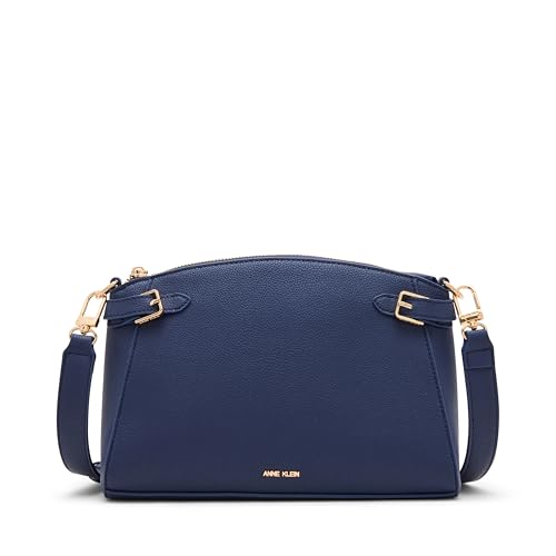 Anne Klein Womens Belted Dome Crossbody, Midnight