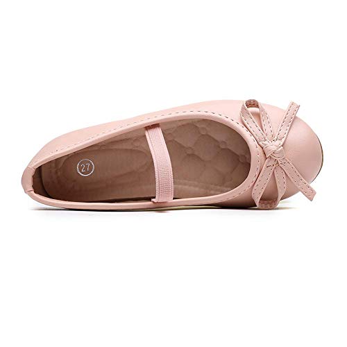 Girl's Ballerina Flat Slip on Ballet Dress Shoes Pink 9.5 M US Toddler4