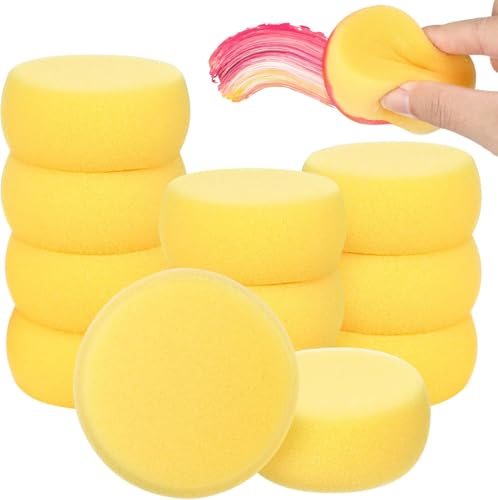 30 Piezas Esponjas Redondas para Pintar, Esponja de Pintura Redonda, Esponjas Artesanales, Esponja de CeráMica para Pintar con Acuarela para Acuarela, cerámica, Pintura Facial