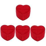 Alipis 4pièces Boîte à Bijoux Forme De Cœur Étui Décoratif Vintage Pour Bague De Fia...