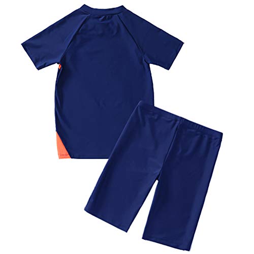 Boys Swimsuits UPF50+UV Swimwear Set Two Piece Rash Guard with Hat for Kids 4-14 Years2