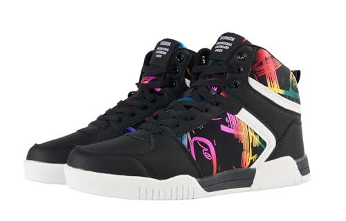 MG ZERVIX Unisex Fashion Sneakers High Top Skate Shoes Stylish Casual Hip Hop Shoes (Black, Adult, Men, Numeric_8, Numeric, us_Footwear_Size_System, Medium)