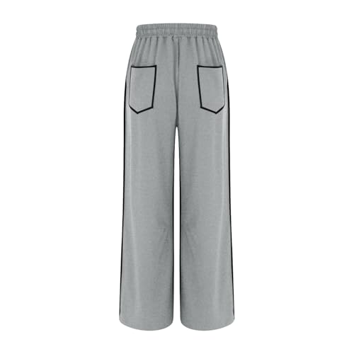 Image of Barrel Pants Women Casual Cargo Wide Leg Baggy Sweatpants Drawstring High Waisted Lounge Palazzo Pants with Pockets