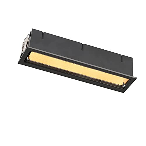 YVAAASIYC Lámpara de pared, luz techo, LED empotrada, descendente, tablero anuncios, hotel, pasillo, rejilla, luces línea(Warm White 3000k,BLACK_15W TRIAC DIMMABLE)