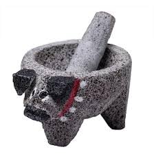 Large Stone Molcajete in The Shape of A Pig with Decorative Dot Painting