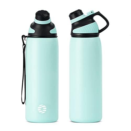 Fjbottle 600ml/800ml/1L Edelstahl Wasserflasche mit Magnetdeckel, BPA-frei, Metall Isolierflasche für heiße und kalte Getränke, auslaufsichere Vakuumflasche