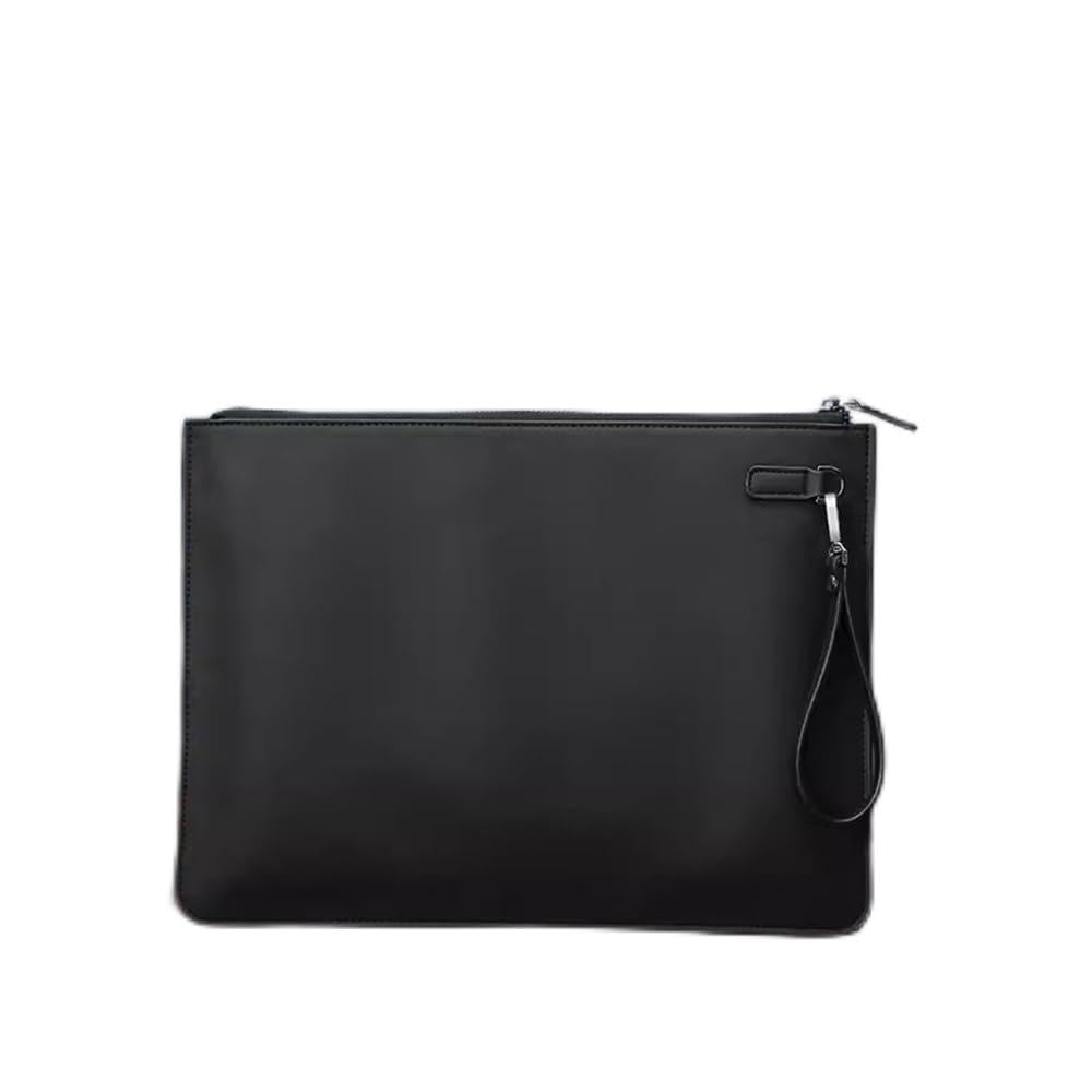 Teczka kopertowa na dokumenty, Skórzany organizer na dokumenty, koperta, portfel, teczka, organizer, 250x345mm, wielokolorowy, PU, ​​A4, teczka biznesowa, torba do przechowywania(Black)