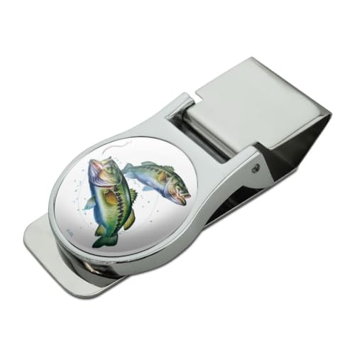 Largemouth Bass Fishing 8 Satin Chrome Plated Metal Money Clip