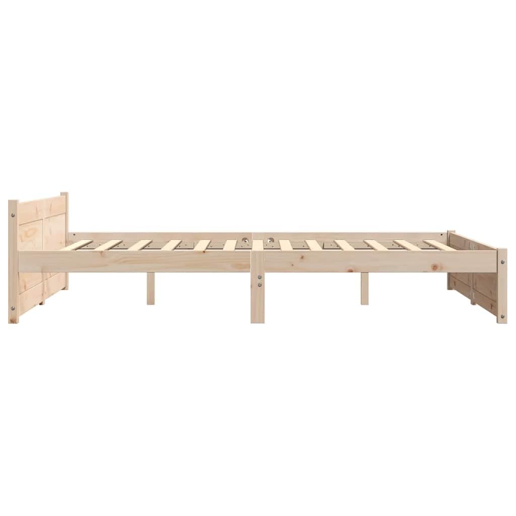 vidaXL Estructura de Cama Madera Maciza Doble Pequeña Somier Dormitorio Base Habitación Muebles Mobiliario Hogar Cuarto Descanso 135x190 cm