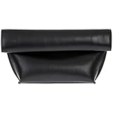 JNB Faux Leather Oversize Foldover Clutch Bag with Zipper Pocket,Bk41