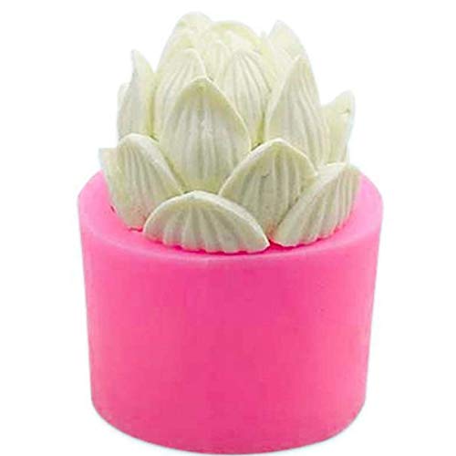 Moule de Fleur de Lotus 3D, Moules de Bougie en Silicone, Moule de Savon de Silicone de Fleur, Moule à Gâteau, Moule de Bougie de Lotus Antiadhésif, pour Couler des Bougies de Savon en Argile Polymère