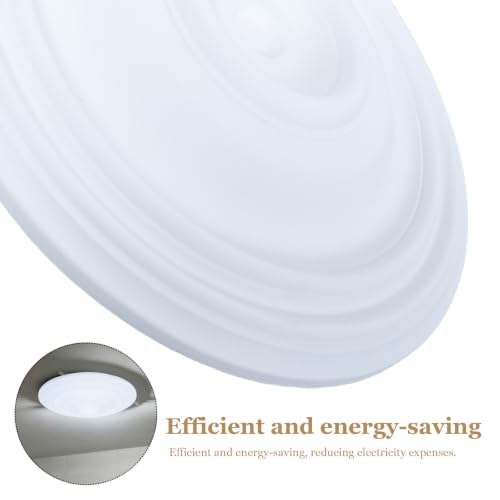 Rosetón de techo para lámparas ventiladores redondo PU blanco resistente grietas 4