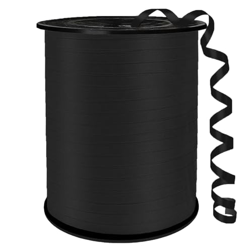 SXDMHYB Crimped Curling Ribbon500 Yard1/5 for Crafts Gift Wrapping Balloon String Baby Shower Parties & Festivals Florist Flowers (Black)