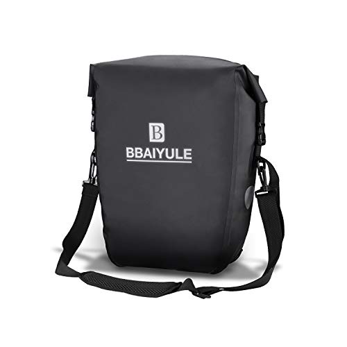 BBAIYULE Alforjas para portaequipajes de bicicleta, impermeables, reflectantes, 22 L, con compartimento para porttil para ir de compras, trabajo o ciclismo