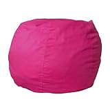 Flash Furniture Dillon Small Bean Bag Chair for Kids and Teens, Foam-Filled Beanbag Chair with Machine Washable Cover, Hot Pink