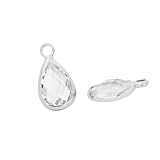 Zicdije Paquete de 20 dijes de cristal de color con forma de gota facetada con piedra natal pequeña para accesorios de fabricación de joyas, Latón Vidrio, Diamantes de imitación