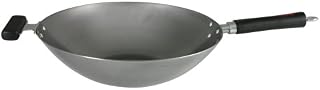 Dexam 12108314 Professional Carbon Steel Wok with Staycool Helper Handle 34cm/14-inch