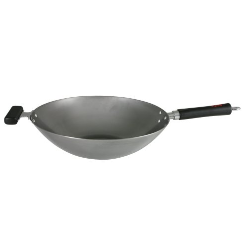 Dexam - Wok (34 cm, Acero al Carbono, 2 Mangos de Tacto frío)