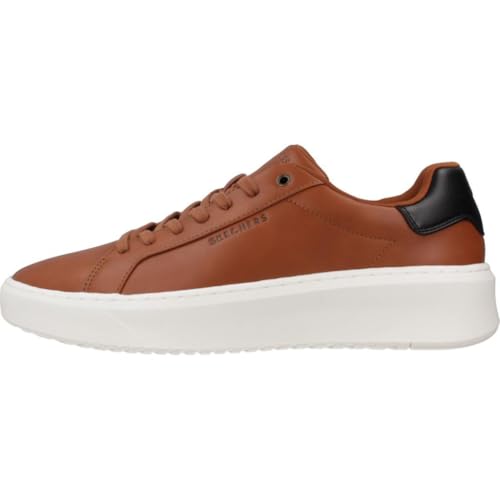 Skechers Herren Court Break Suit Sneaker Platform, Cognac Duraleather, 45 EU – Ansicht 2