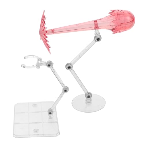 2pcs Pink Plastic Figure Display Stands for Dolls Models Exhibitions