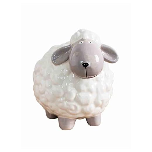 Pengabanker heminredning förvaring lamm keramisk spargris kreativ enkel personlig keramisk barn spargris heminredning vit 25 x 15 cm spargris möbelspel