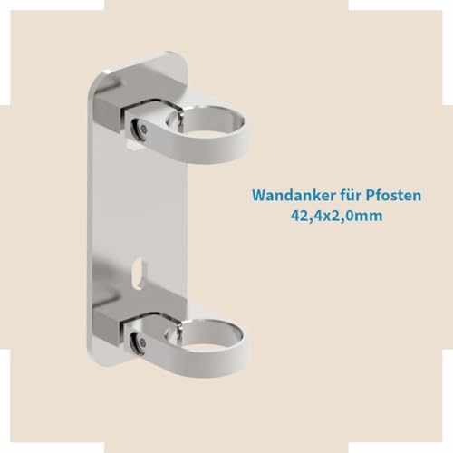 Ancrage mural en acier inoxydable robuste support poteau V2A 180x70 cm - 6