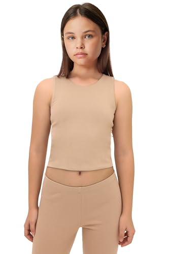 Image of Lilax Girls' Double Lined Sleeveless Basic Crop Tank Top