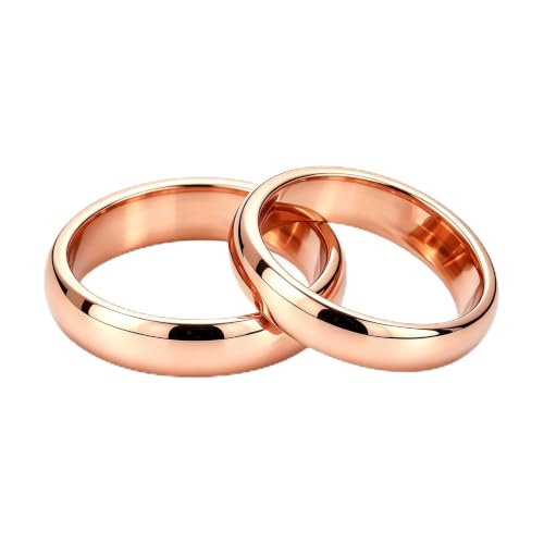 Fashtour Handmade Pure Copper Rings, 2-Pack Polished Closed Band 9#