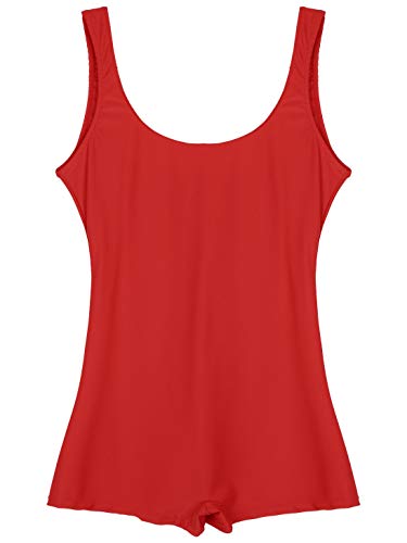 Hansber Women Dance Unitard Sleeveless Sports Biketard Short Bodysuit One Piece Bodycon Jumpsuit For Gymnastics Yoga Red M #TOP2
