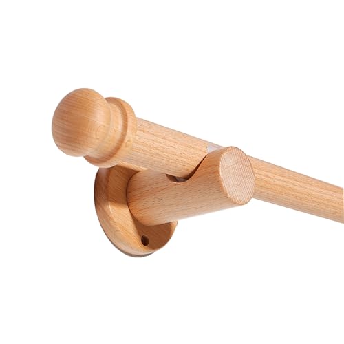 2,5 cm karnisz z litego drewna ze wspornikiem – elegancki pojedynczy tor do drzwi 260 cm, idealny do wystroju domu, stylowe ozdoby okienne, upiększa każde pomieszczenie